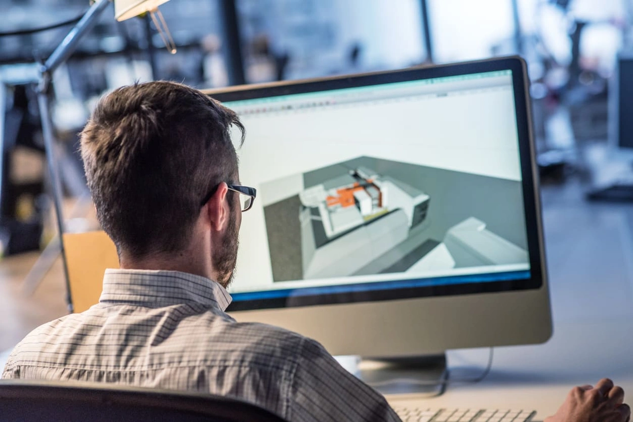 Coding architect using software to develop innovative designs Coding architect using software to develop innovative designs