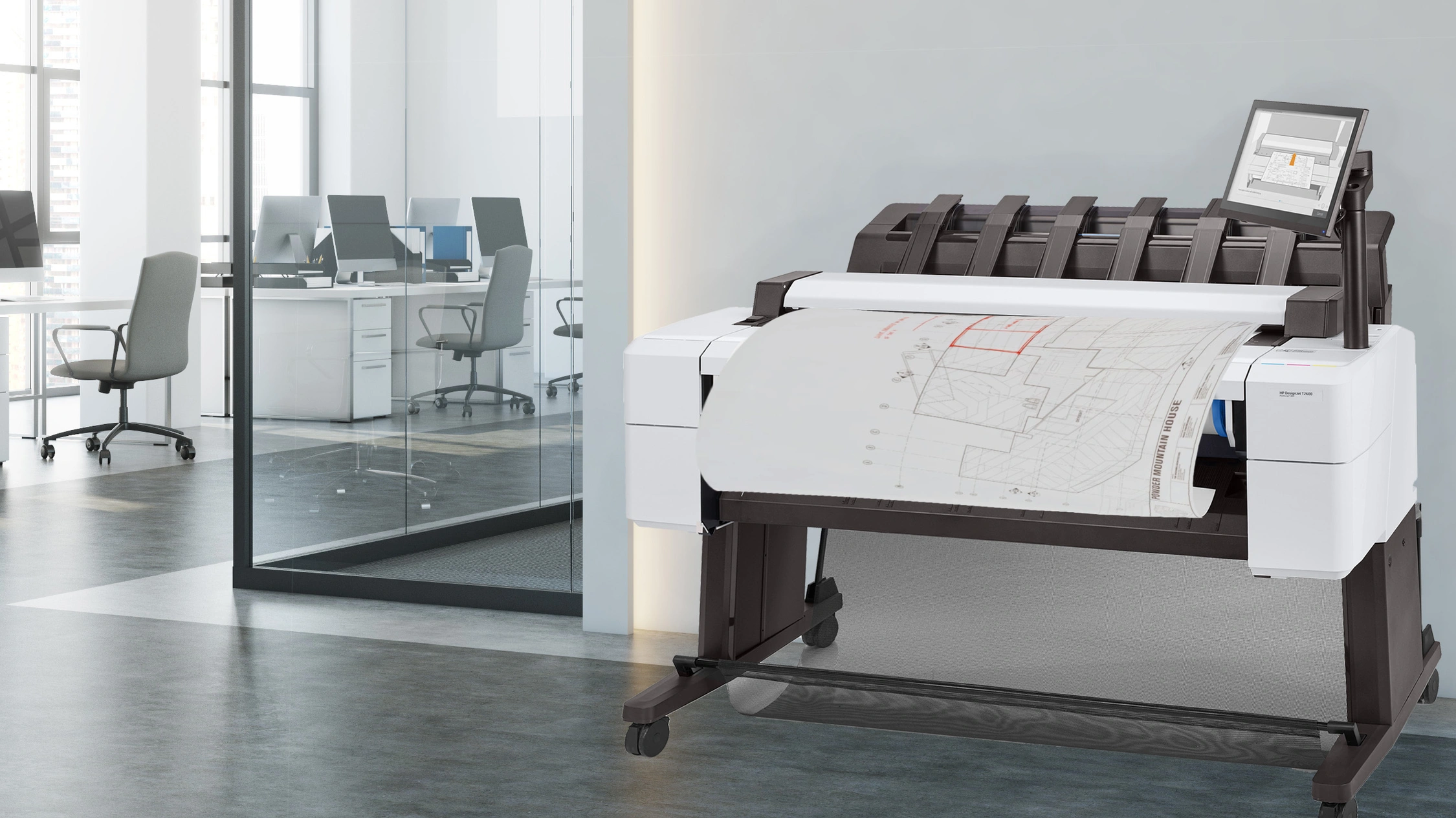 适用于大中型办公室：HP DesignJet T2600 复合机系列