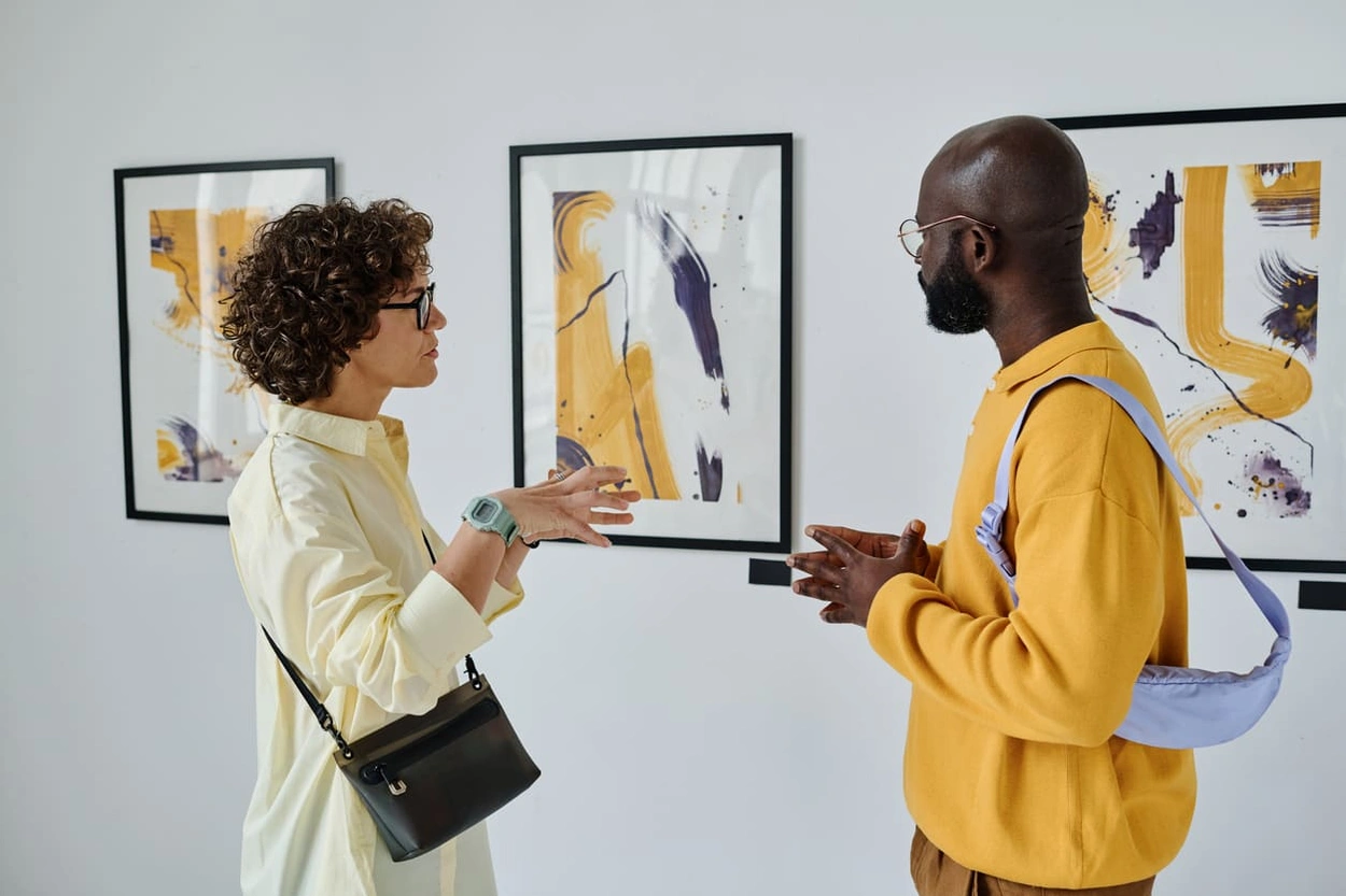 Gallery featuring printouts from a large photo printer